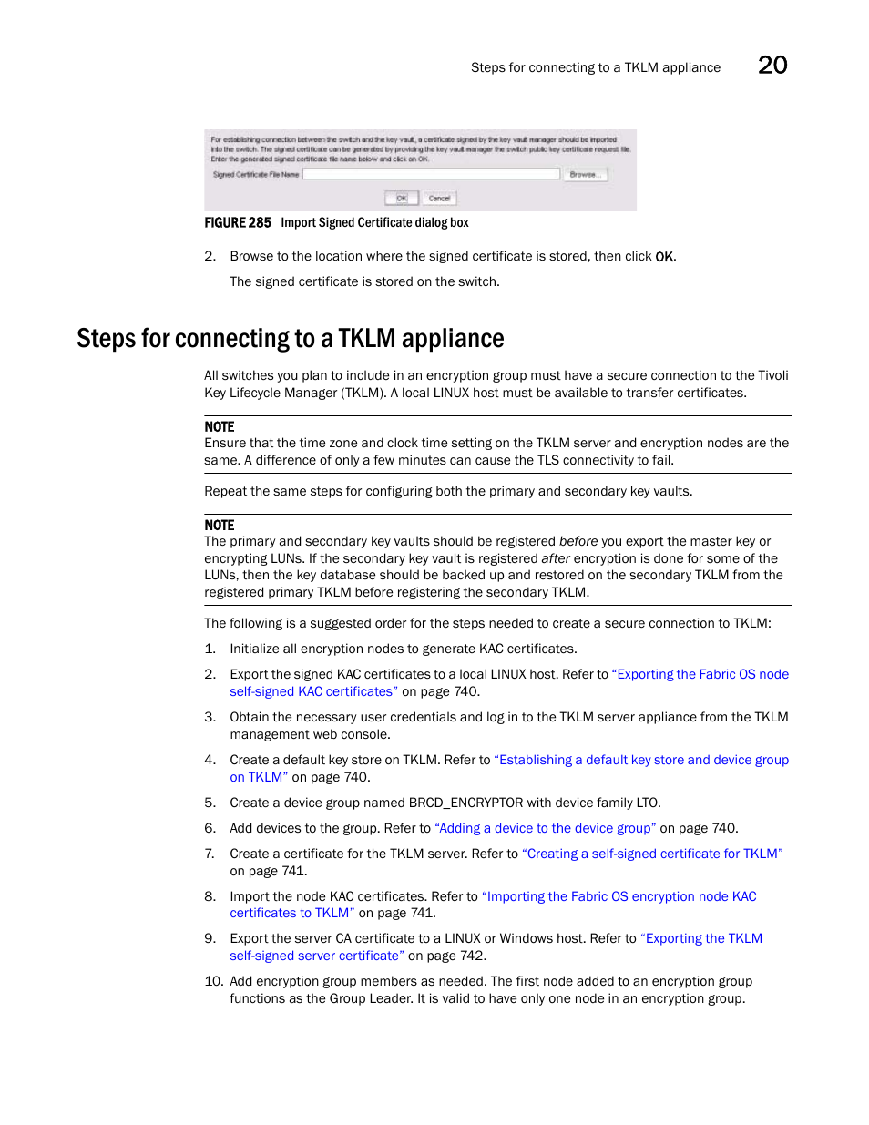 Steps for connecting to a tklm appliance | Brocade Network Advisor SAN User Manual v12.3.0 User Manual | Page 791 / 1940