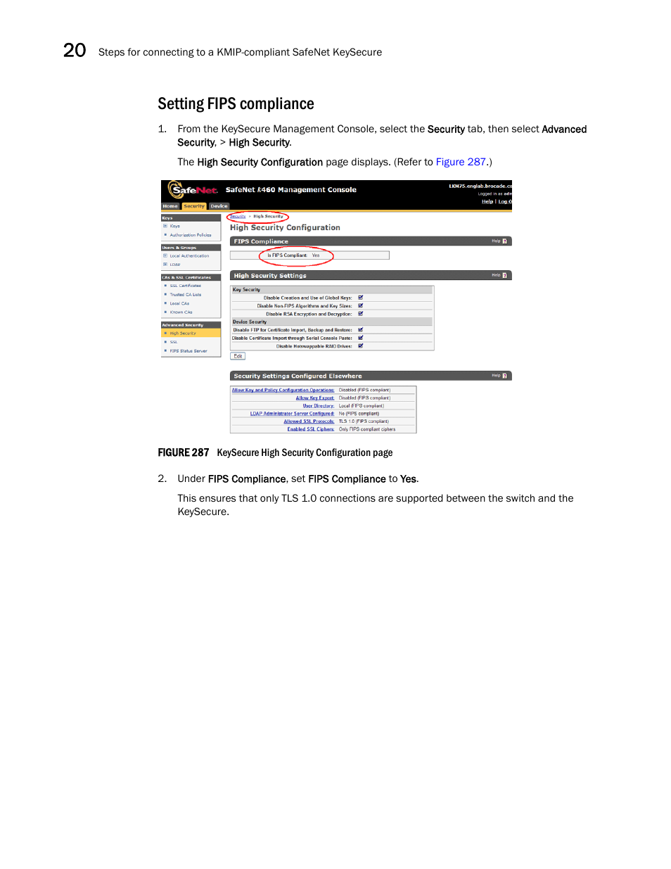 Setting fips compliance | Brocade Network Advisor SAN User Manual v12.3.0 User Manual | Page 796 / 1940