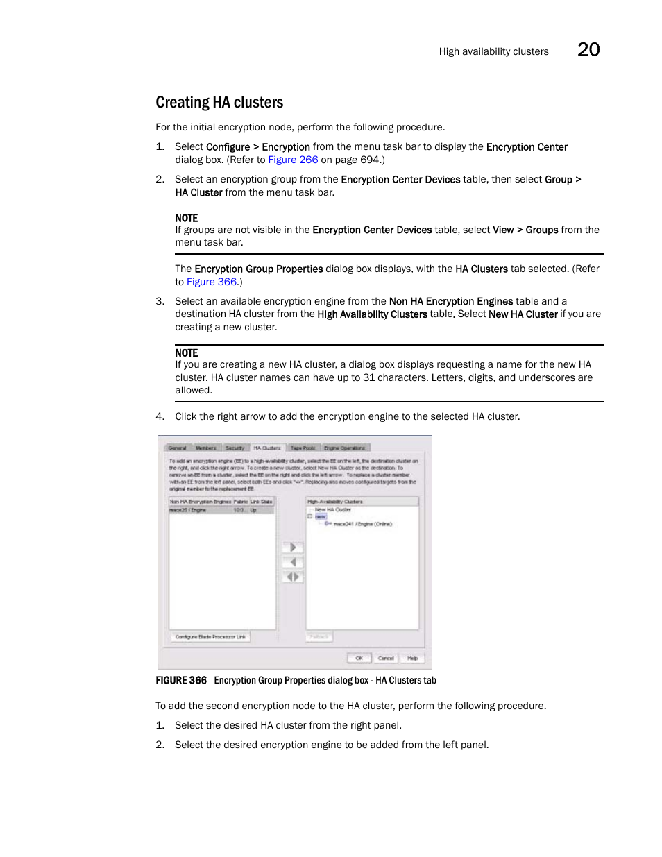 Creating ha clusters | Brocade Network Advisor SAN User Manual v12.3.0 User Manual | Page 861 / 1940