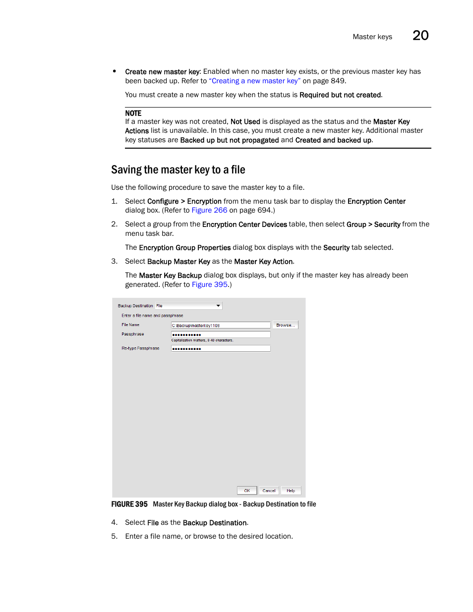 Saving the master key to a file | Brocade Network Advisor SAN User Manual v12.3.0 User Manual | Page 895 / 1940