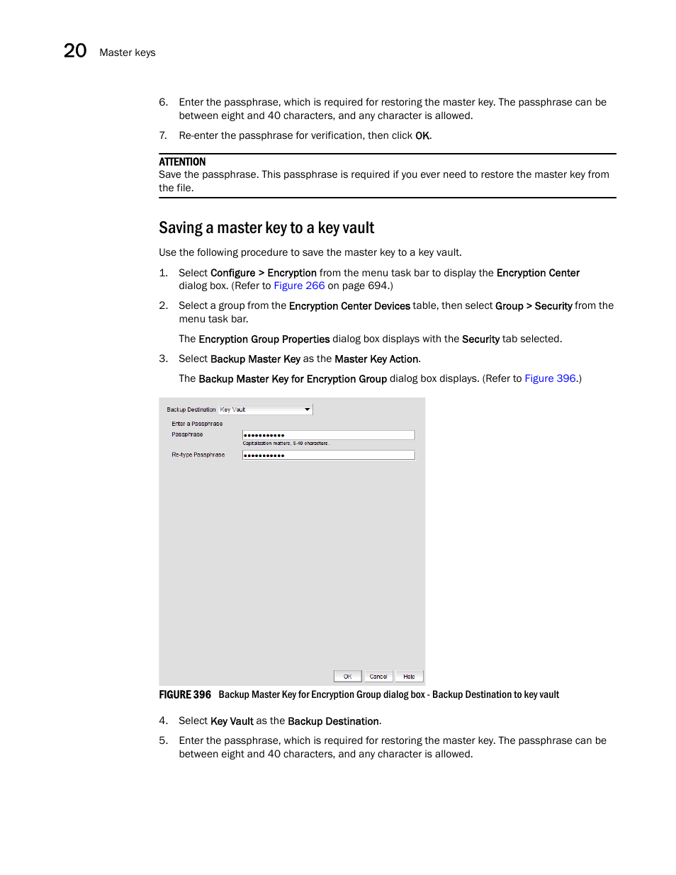 Saving a master key to a key vault | Brocade Network Advisor SAN User Manual v12.3.0 User Manual | Page 896 / 1940