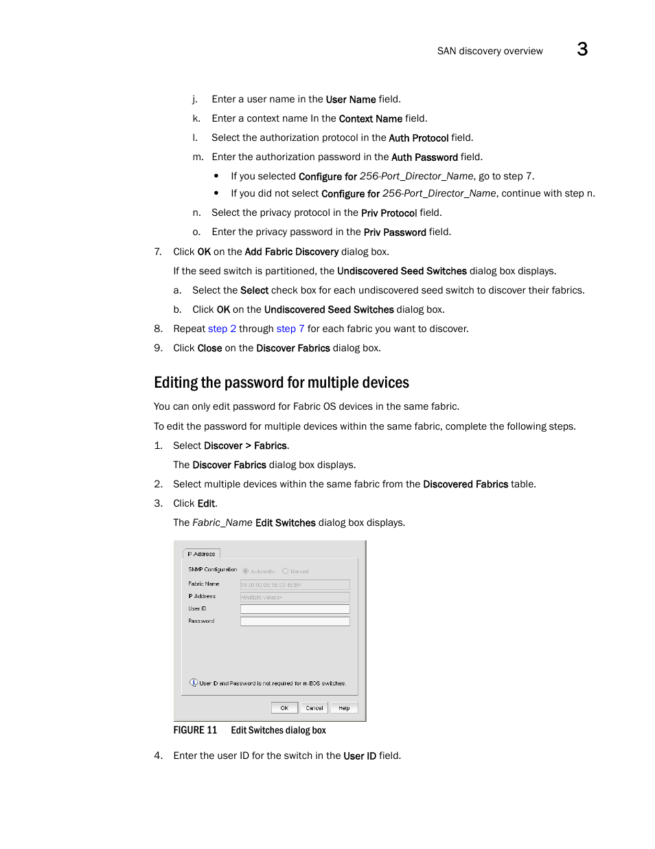 Editing the password for multiple devices, Ep 7, Ep j | Brocade Network Advisor SAN User Manual v12.3.0 User Manual | Page 93 / 1940