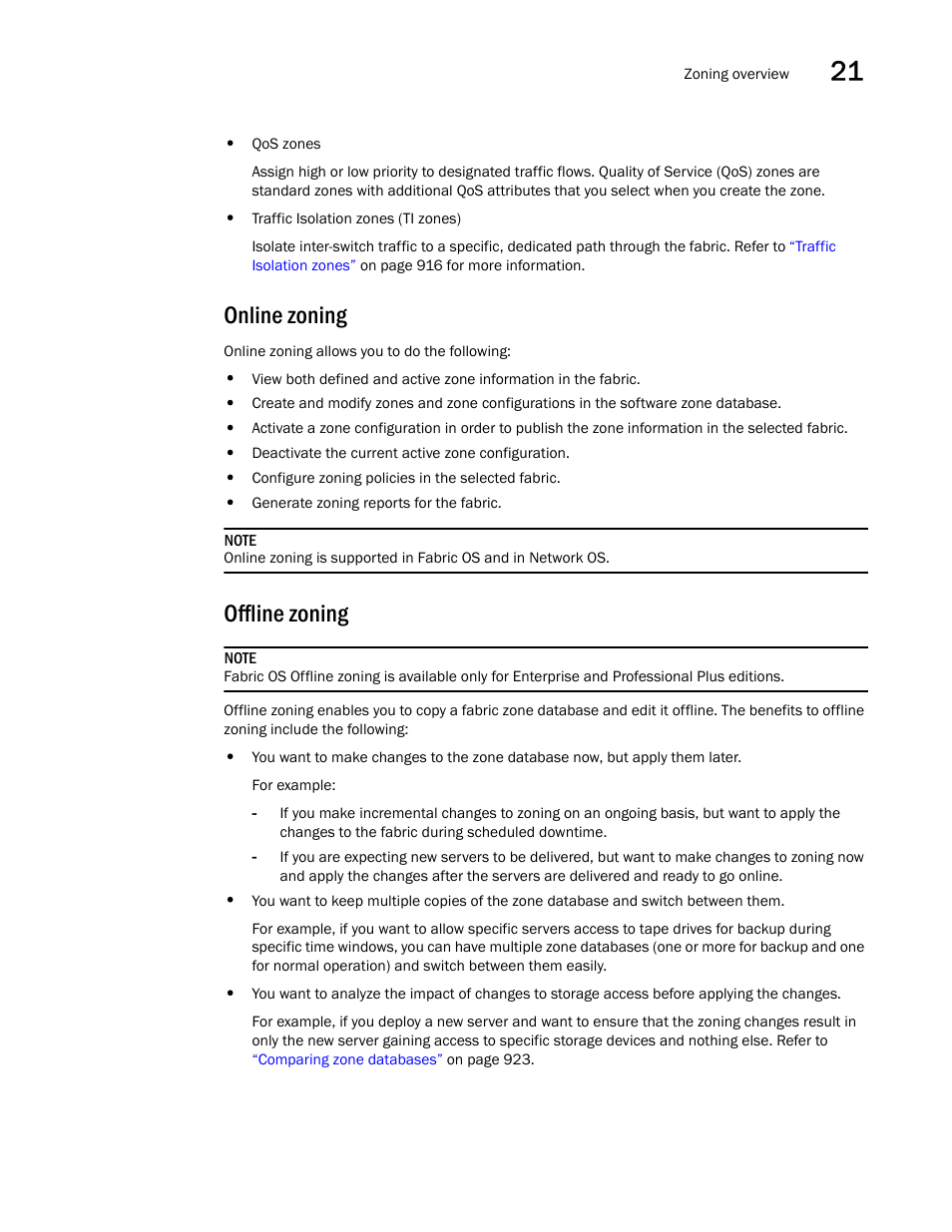 Online zoning, Offline zoning, Online zoning offline zoning | Brocade Network Advisor SAN User Manual v12.3.0 User Manual | Page 939 / 1940