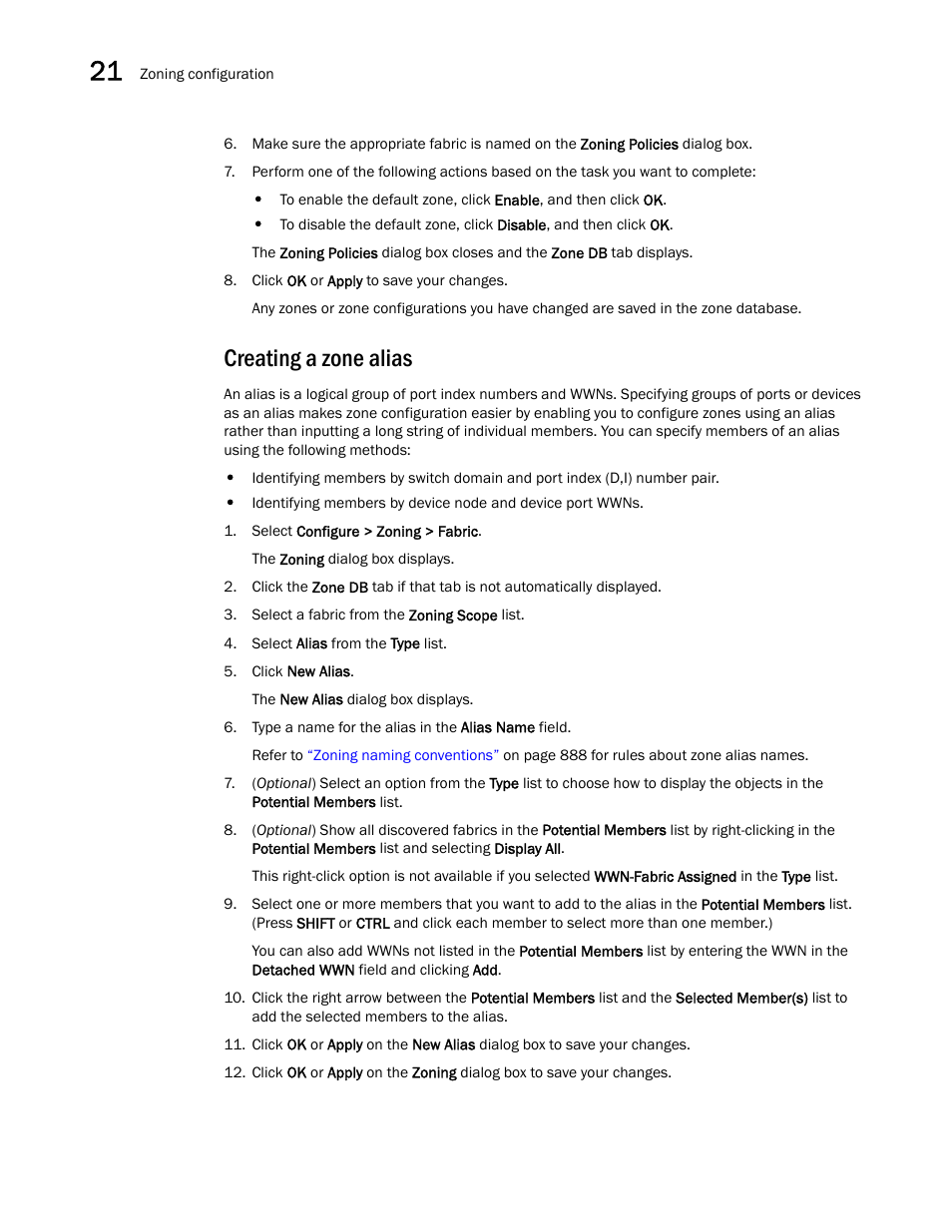 Creating a zone alias | Brocade Network Advisor SAN User Manual v12.3.0 User Manual | Page 948 / 1940