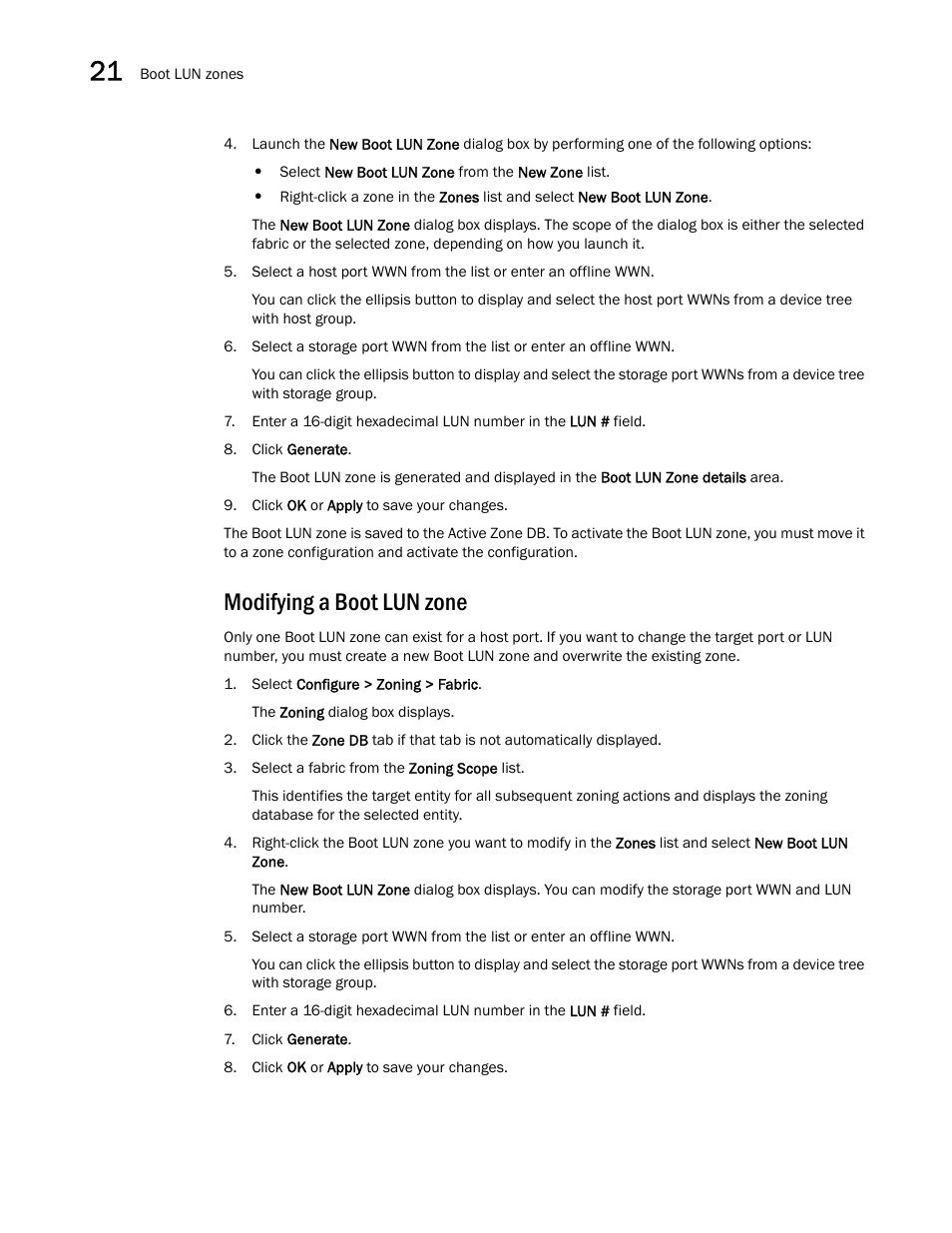 Modifying a boot lun zone | Brocade Network Advisor SAN User Manual v12.3.0 User Manual | Page 974 / 1940