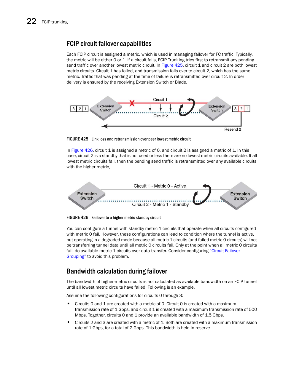 Fcip circuit failover capabilities, Bandwidth calculation during failover | Brocade Network Advisor SAN User Manual v12.3.0 User Manual | Page 990 / 1940