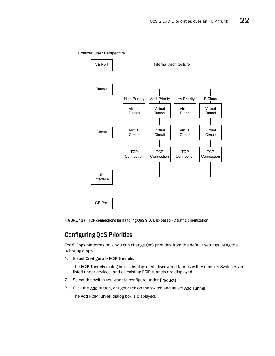 Configuring qos priorities, Figure 427, The prio | Brocade Network Advisor SAN User Manual v12.3.0 User Manual | Page 995 / 1940