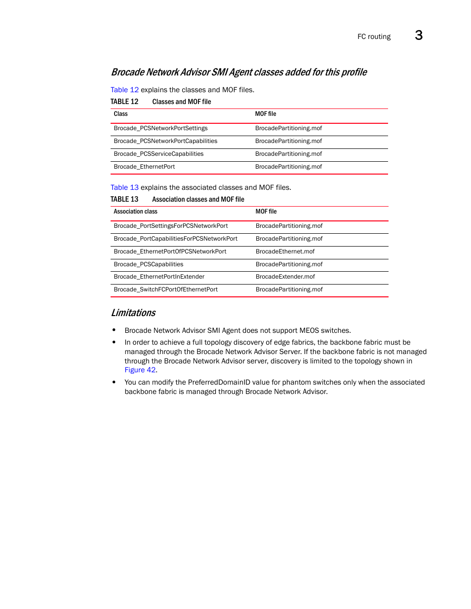 Limitations | Brocade Network Advisor SMI Agent Developers Guide v12.3.0 User Manual | Page 103 / 178