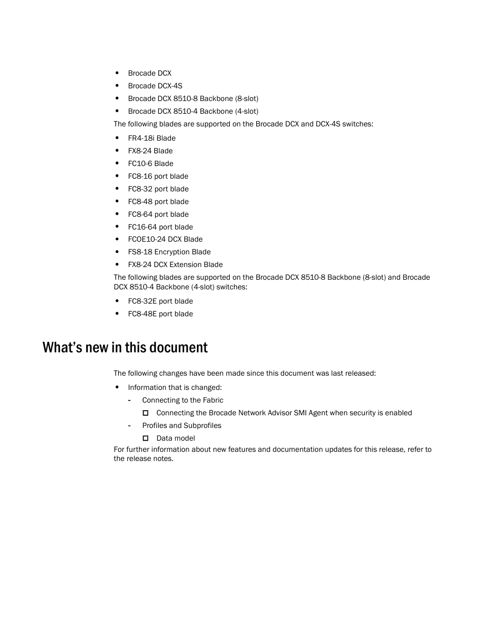What’s new in this document | Brocade Network Advisor SMI Agent Developers Guide v12.3.0 User Manual | Page 11 / 178