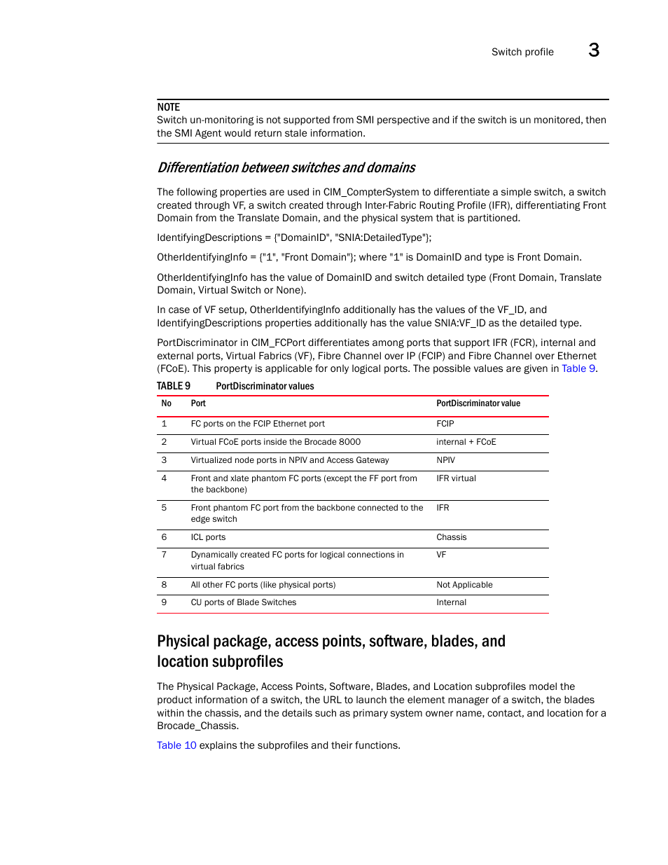 Differentiation between switches and domains | Brocade Network Advisor SMI Agent Developers Guide v12.3.0 User Manual | Page 61 / 178