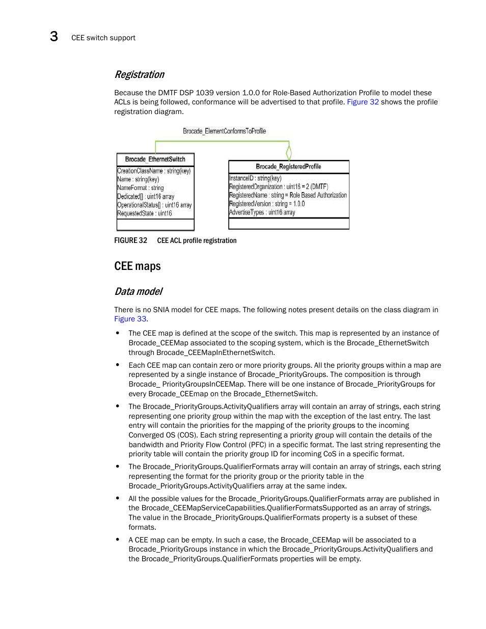 Cee maps, Registration, Data model | Brocade Network Advisor SMI Agent Developers Guide v12.3.0 User Manual | Page 88 / 178