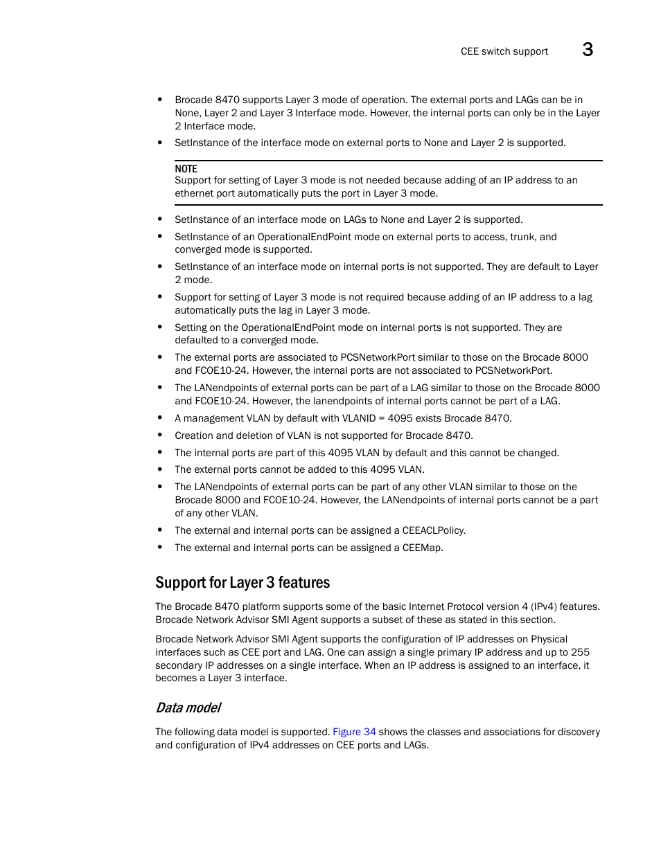 Support for layer 3 features, Data model | Brocade Network Advisor SMI Agent Developers Guide v12.3.0 User Manual | Page 91 / 178