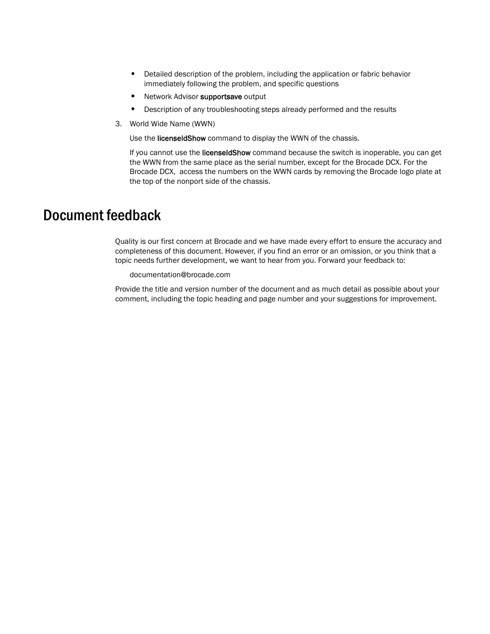 Document feedback | Brocade Network Advisor Software Licensing Guide (Supporting Network Advisor 12.3.0) User Manual | Page 18 / 56