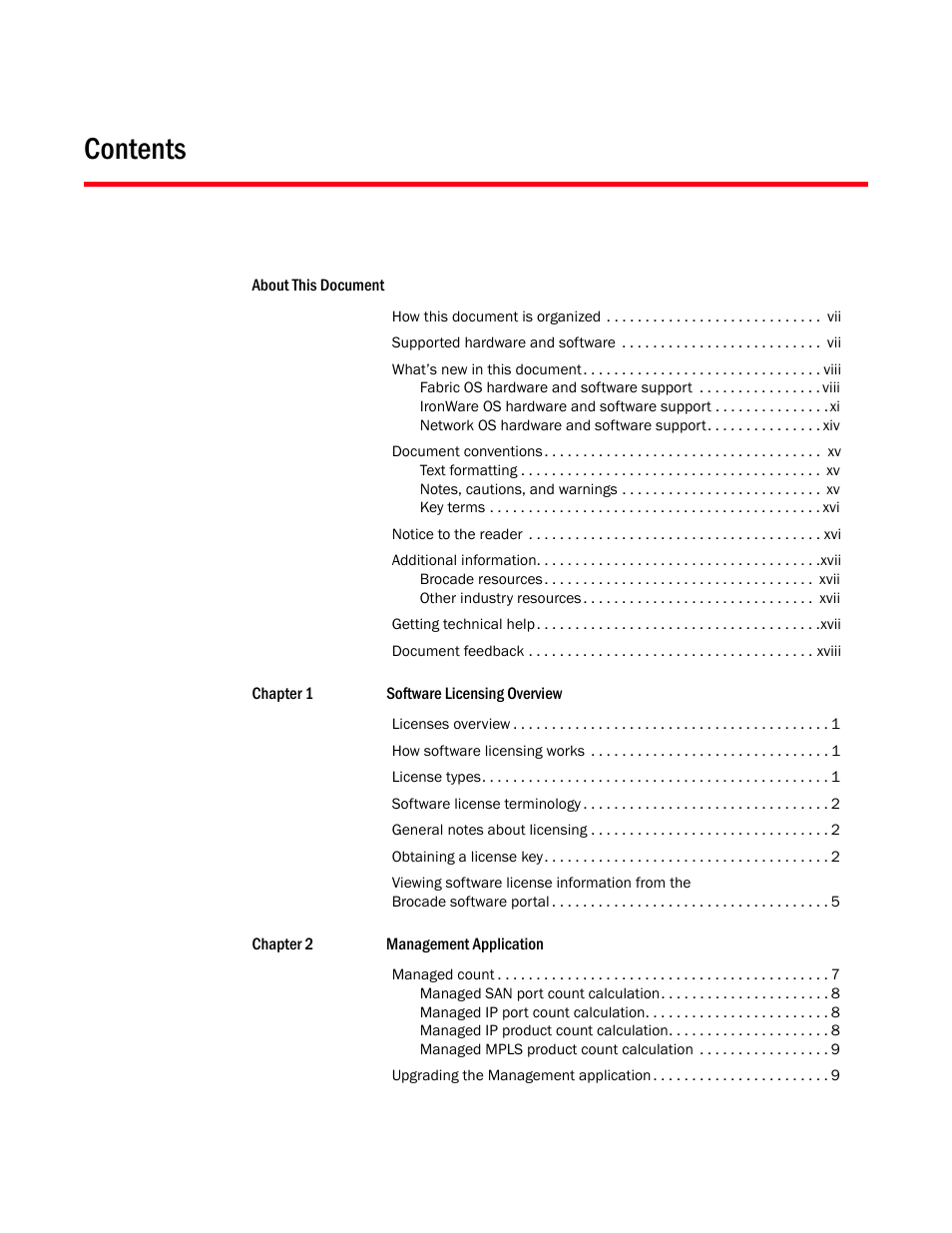 Brocade Network Advisor Software Licensing Guide (Supporting Network Advisor 12.3.0) User Manual | Page 5 / 56