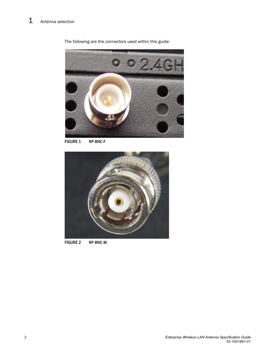 Figure 1 rp-bnc-f, Figure 2 rp-bnc-m | Brocade Enterprise Wireless LAN Antenna Specification Guide, Version 1.5 User Manual | Page 14 / 158