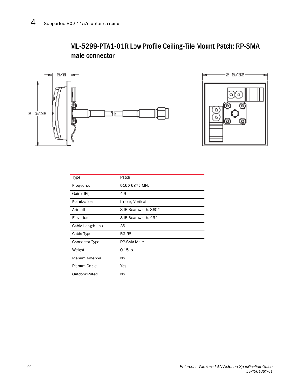 Brocade Enterprise Wireless LAN Antenna Specification Guide, Version 1.5 User Manual | Page 56 / 158