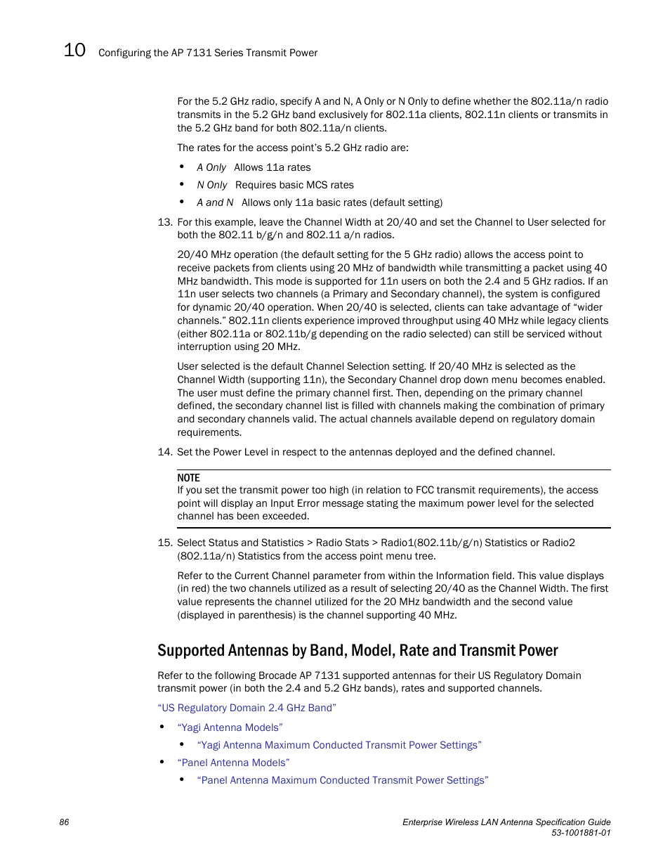 Brocade Enterprise Wireless LAN Antenna Specification Guide, Version 1.5 User Manual | Page 98 / 158