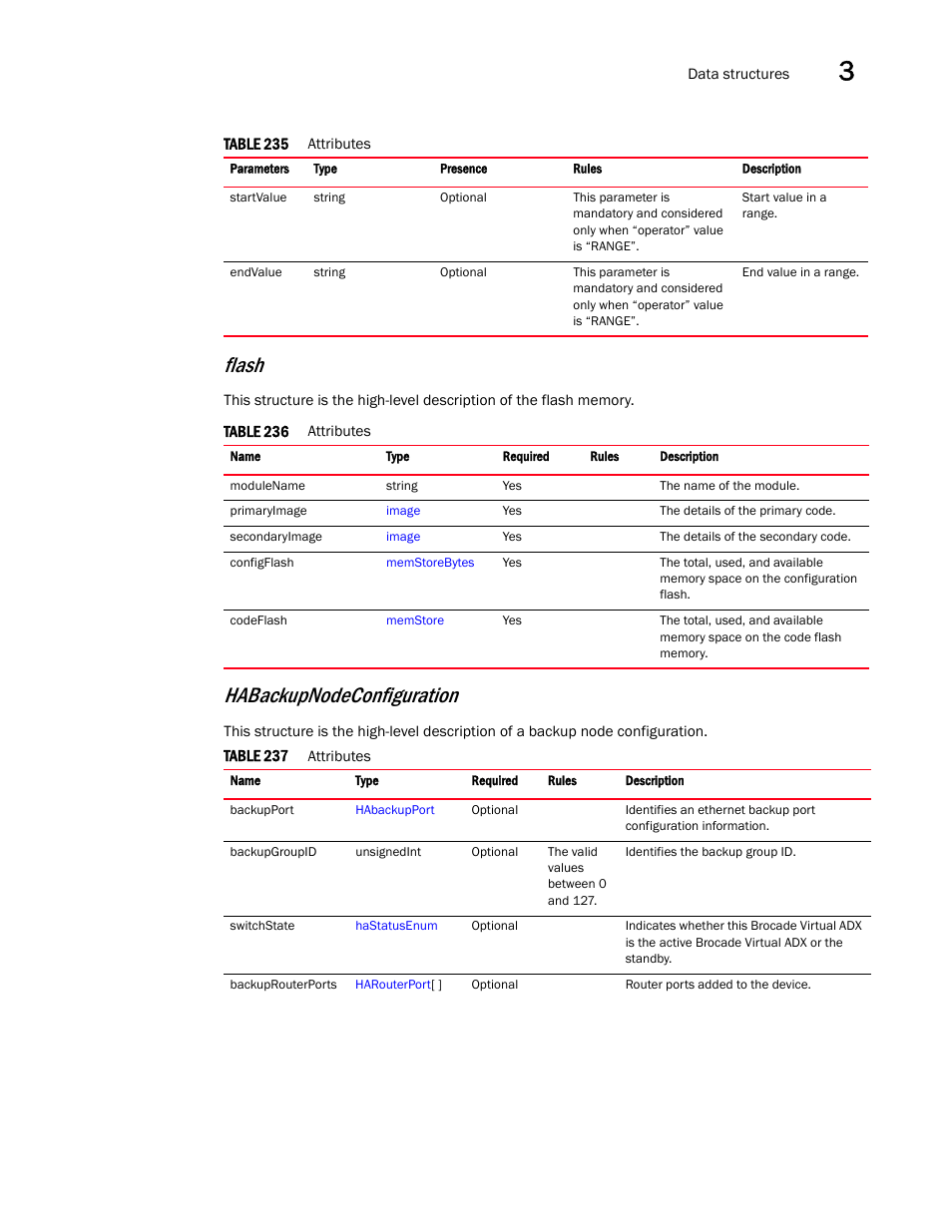 Flash, Habackupnodeconfiguration | Brocade Virtual ADX XML API Programmer’s Guide (Supporting ADX v03.1.00) User Manual | Page 105 / 878