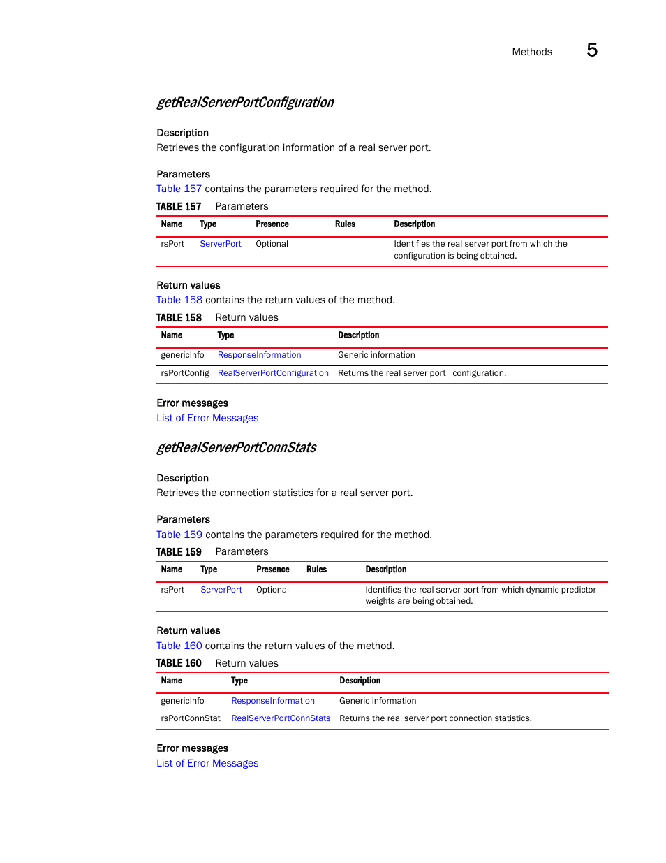 Getrealserverportconfiguration, Getrealserverportconnstats | Brocade Virtual ADX XML API Programmer’s Guide (Supporting ADX v03.1.00) User Manual | Page 417 / 878