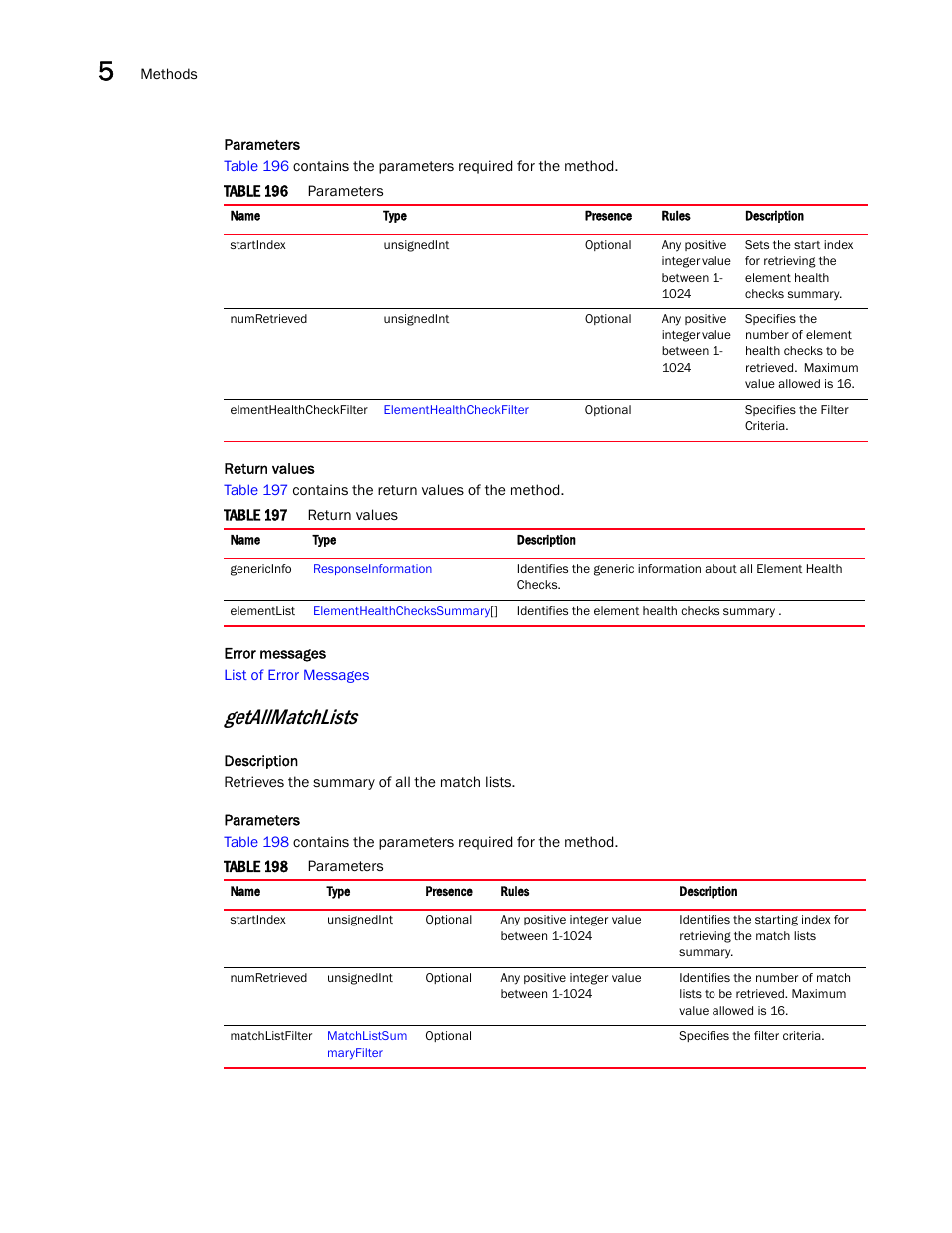 Getallmatchlists | Brocade Virtual ADX XML API Programmer’s Guide (Supporting ADX v03.1.00) User Manual | Page 430 / 878