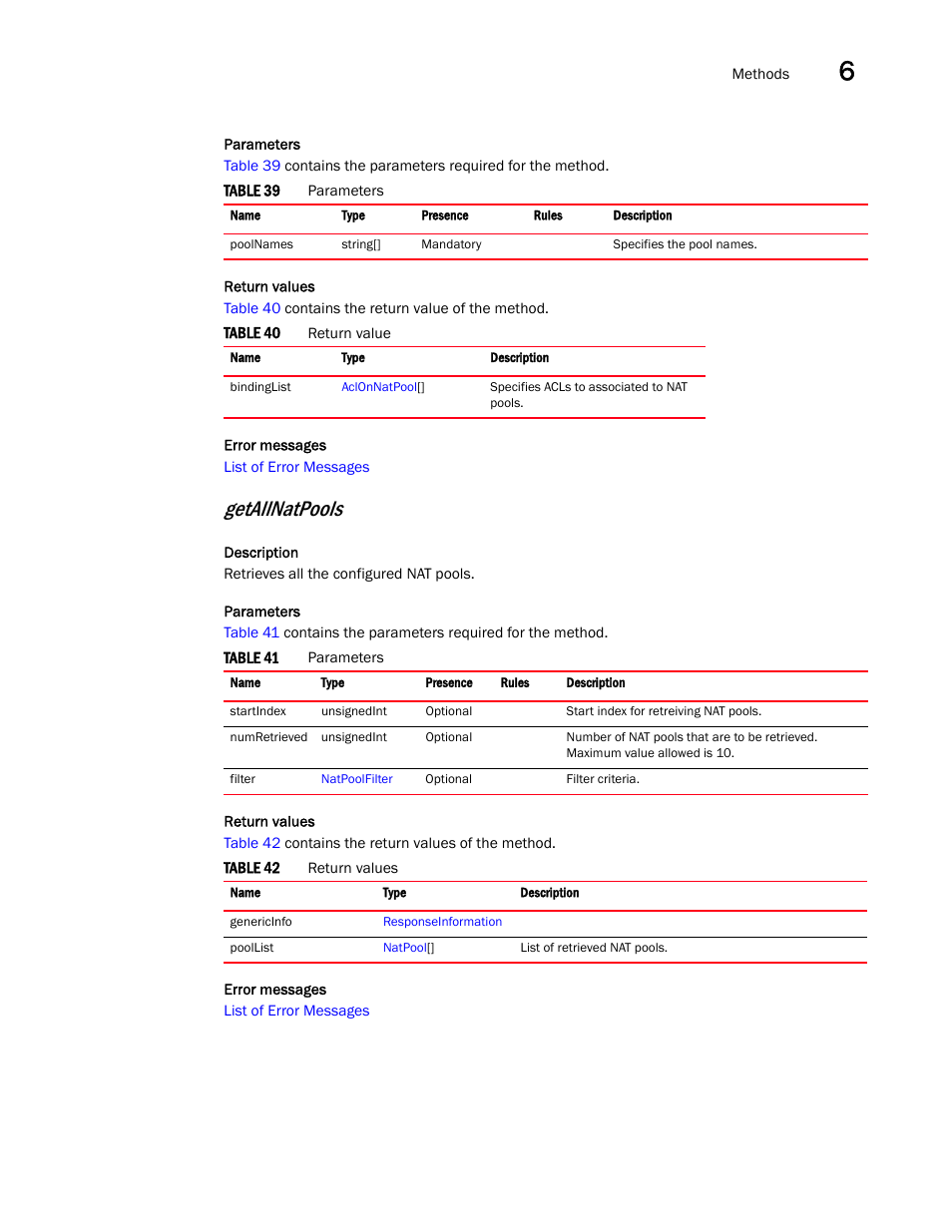 Getallnatpools | Brocade Virtual ADX XML API Programmer’s Guide (Supporting ADX v03.1.00) User Manual | Page 583 / 878