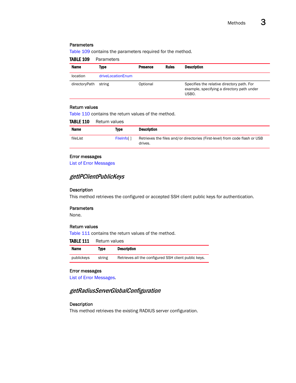 Getipclientpublickeys, Getradiusserverglobalconfiguration | Brocade Virtual ADX XML API Programmer’s Guide (Supporting ADX v03.1.00) User Manual | Page 59 / 878