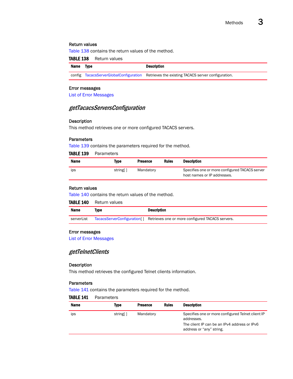 Gettacacsserversconfiguration, Gettelnetclients | Brocade Virtual ADX XML API Programmer’s Guide (Supporting ADX v03.1.00) User Manual | Page 67 / 878