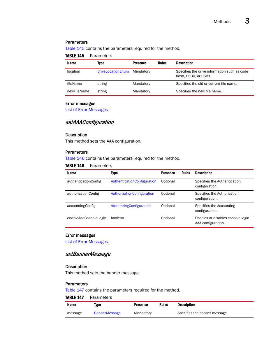 Setaaaconfiguration, Setbannermessage | Brocade Virtual ADX XML API Programmer’s Guide (Supporting ADX v03.1.00) User Manual | Page 69 / 878