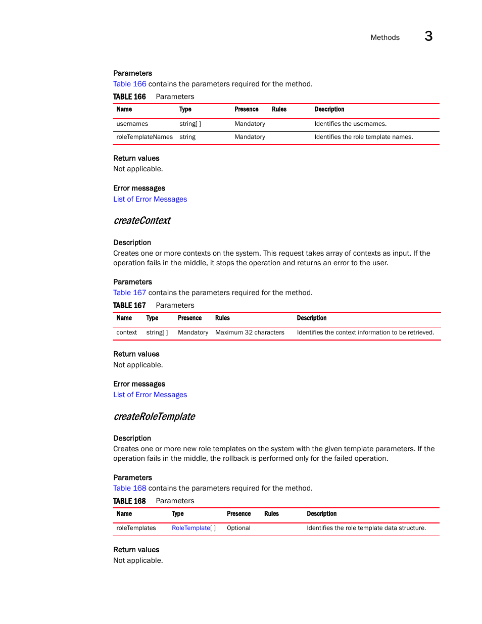 Createcontext, Createroletemplate | Brocade Virtual ADX XML API Programmer’s Guide (Supporting ADX v03.1.00) User Manual | Page 77 / 878