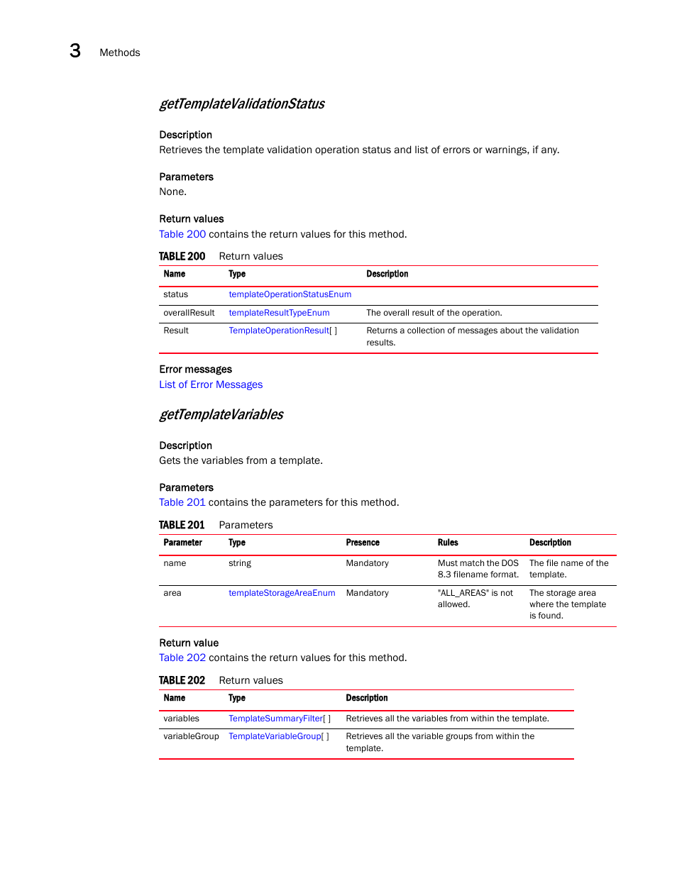 Gettemplatevalidationstatus, Gettemplatevariables | Brocade Virtual ADX XML API Programmer’s Guide (Supporting ADX v03.1.00) User Manual | Page 92 / 878