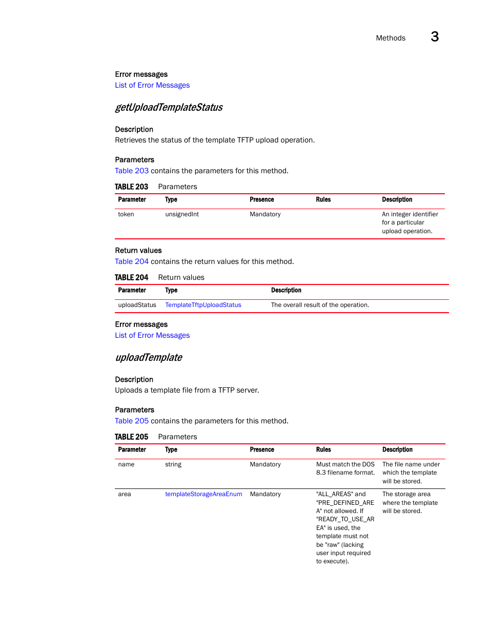 Getuploadtemplatestatus, Uploadtemplate | Brocade Virtual ADX XML API Programmer’s Guide (Supporting ADX v03.1.00) User Manual | Page 93 / 878