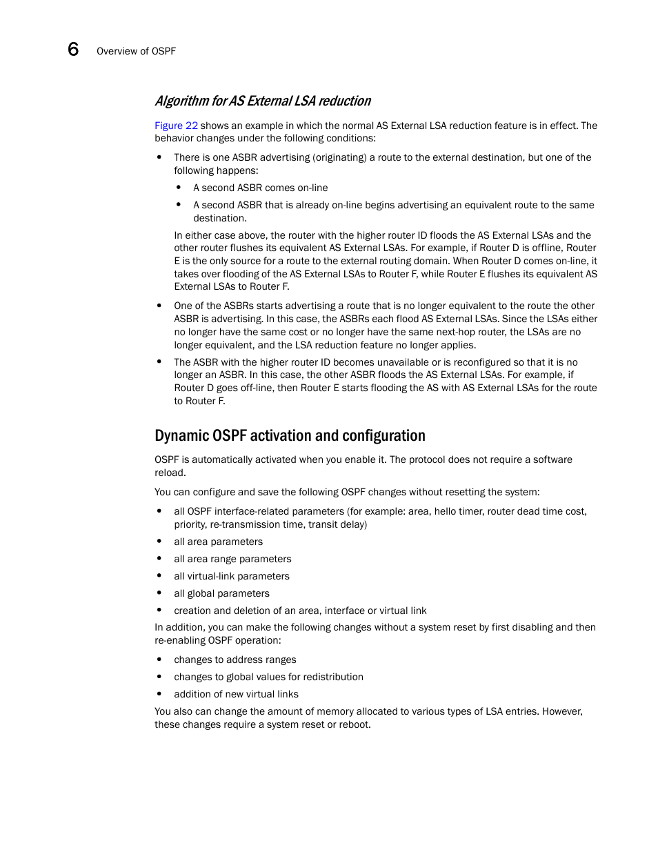 Dynamic ospf activation and configuration, Algorithm for as external lsa reduction | Brocade Virtual ADX Switch and Router Guide (Supporting ADX v03.1.00) User Manual | Page 120 / 374
