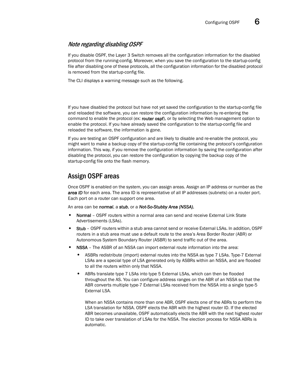 Assign ospf areas | Brocade Virtual ADX Switch and Router Guide (Supporting ADX v03.1.00) User Manual | Page 123 / 374