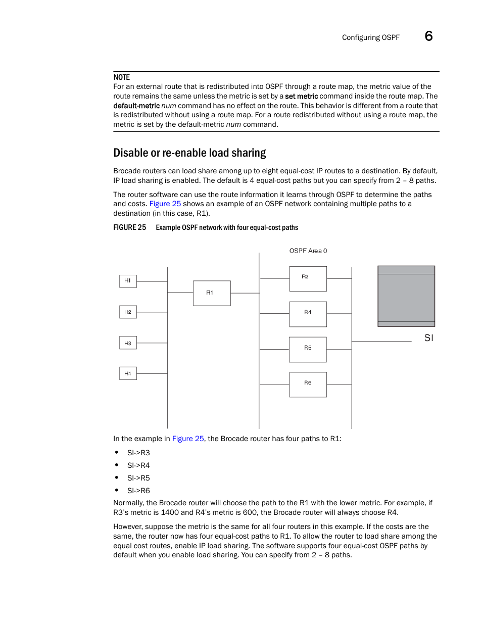 Disable or re-enable load sharing | Brocade Virtual ADX Switch and Router Guide (Supporting ADX v03.1.00) User Manual | Page 143 / 374