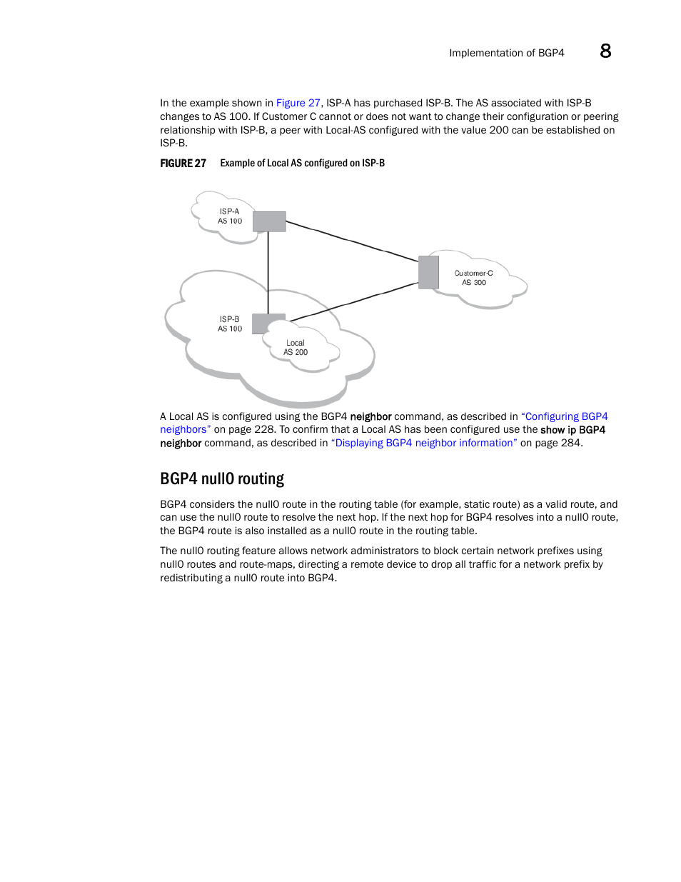 Bgp4 null0 routing | Brocade Virtual ADX Switch and Router Guide (Supporting ADX v03.1.00) User Manual | Page 219 / 374