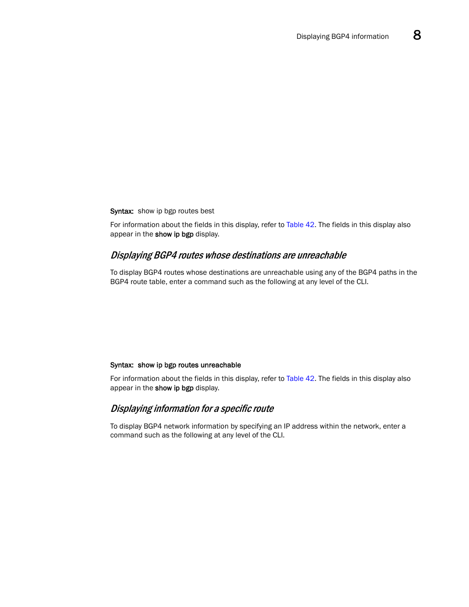 Displaying information for a specific route | Brocade Virtual ADX Switch and Router Guide (Supporting ADX v03.1.00) User Manual | Page 311 / 374