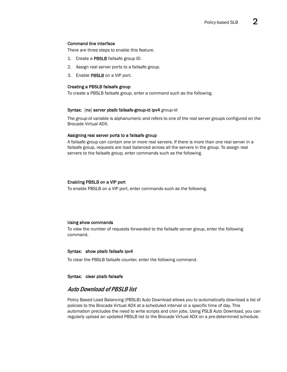 Auto download of pbslb list | Brocade Virtual ADX Server Load Balancing Guide (Supporting ADX v03.1.00) User Manual | Page 119 / 408