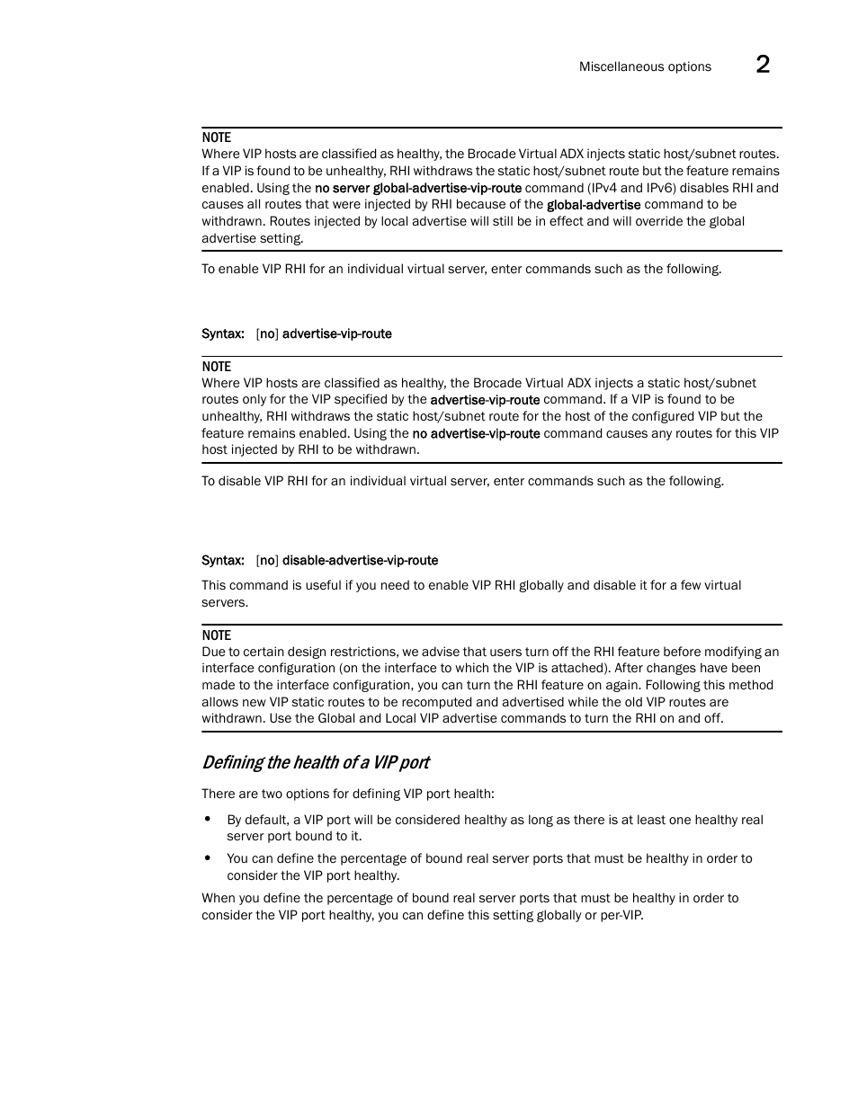 Defining the health of a vip port | Brocade Virtual ADX Server Load Balancing Guide (Supporting ADX v03.1.00) User Manual | Page 143 / 408