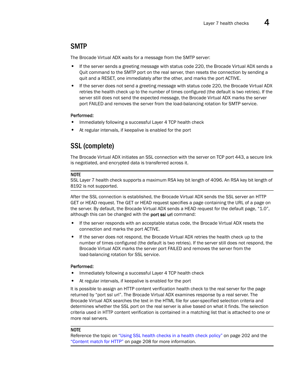 Smtp, Ssl (complete) | Brocade Virtual ADX Server Load Balancing Guide (Supporting ADX v03.1.00) User Manual | Page 191 / 408