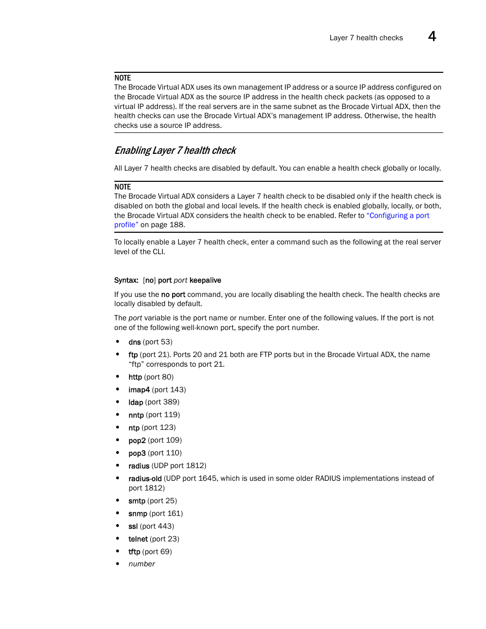 Enabling layer 7 health check | Brocade Virtual ADX Server Load Balancing Guide (Supporting ADX v03.1.00) User Manual | Page 193 / 408