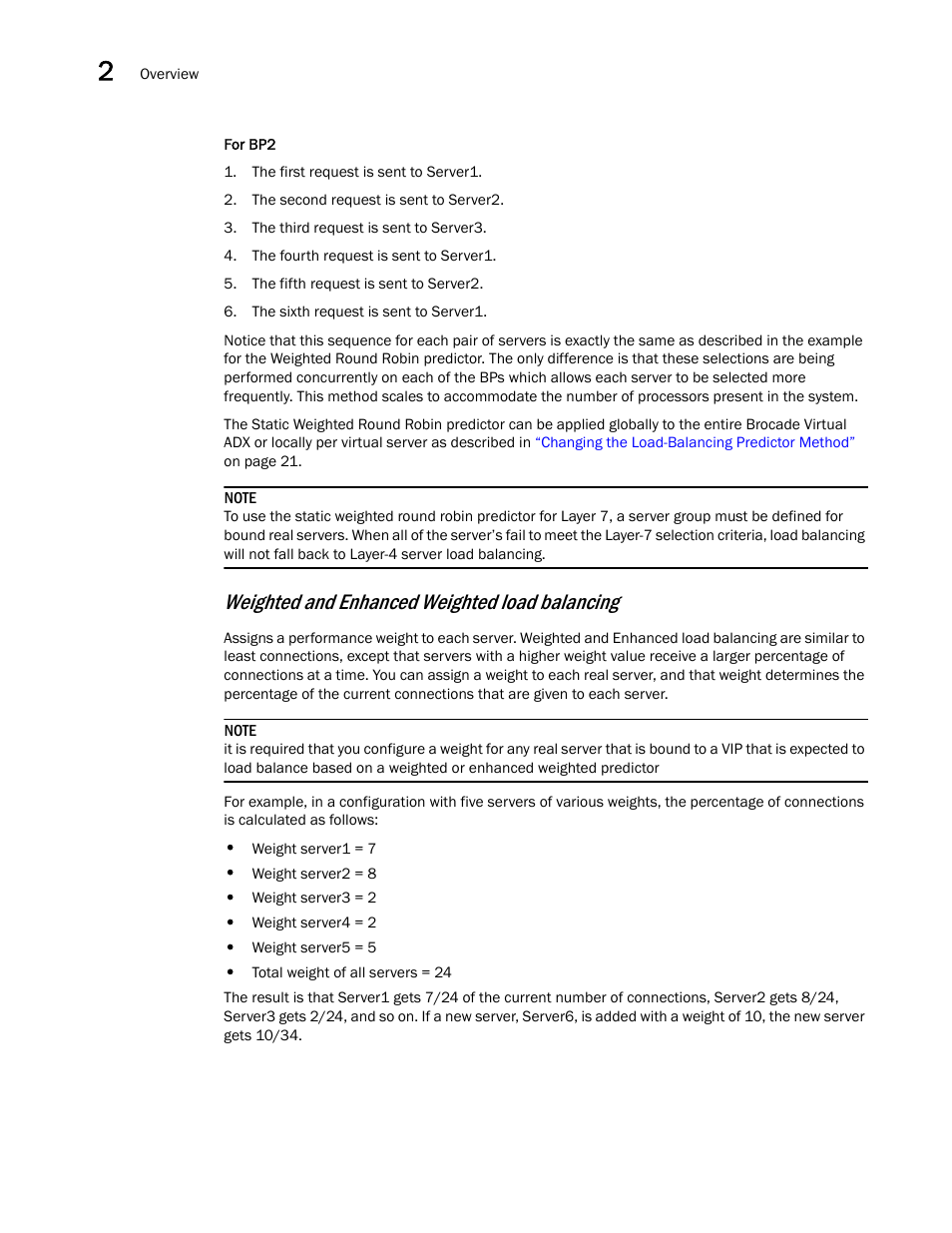 Weighted and enhanced weighted load balancing | Brocade Virtual ADX Server Load Balancing Guide (Supporting ADX v03.1.00) User Manual | Page 26 / 408