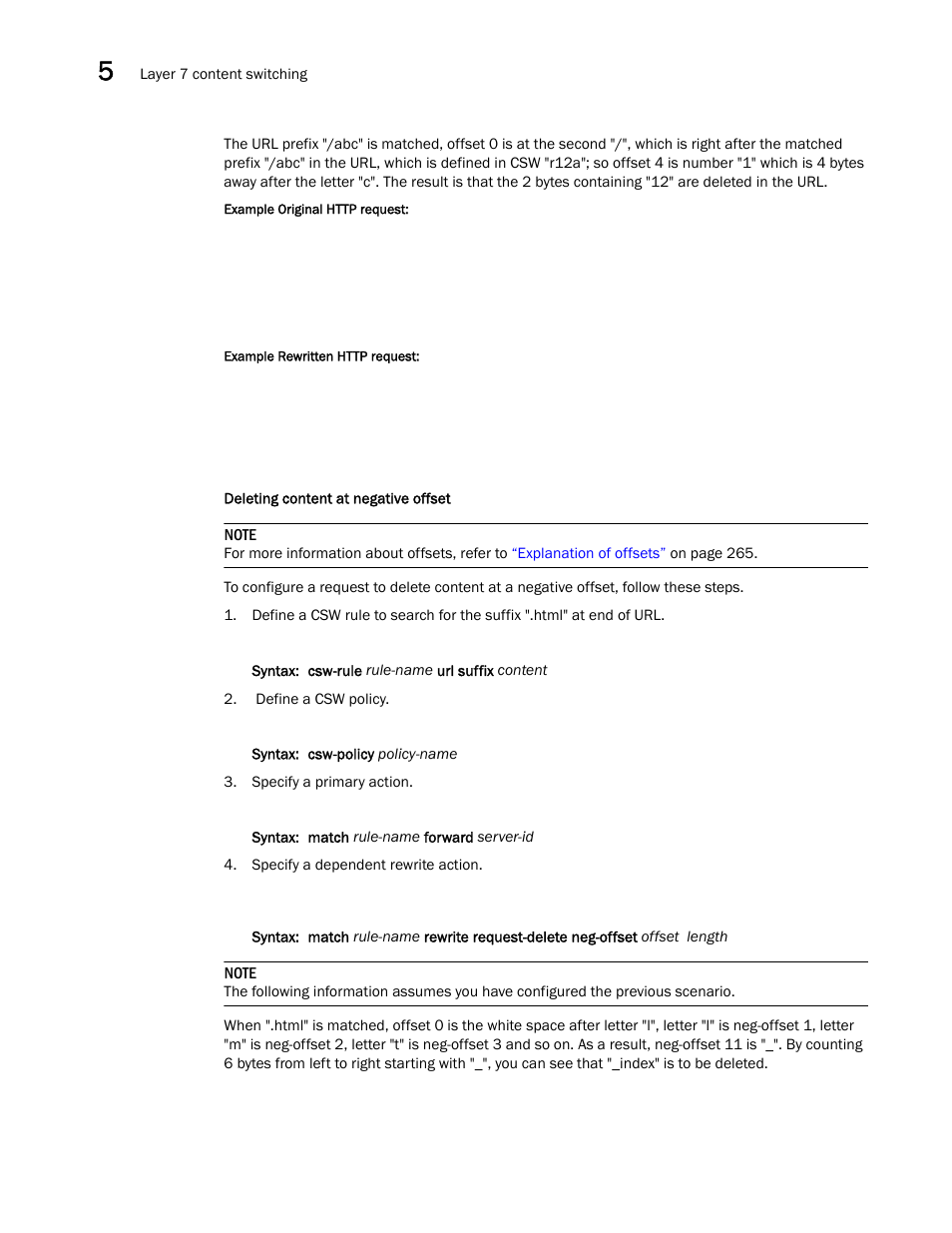 Deleting content at negative offset | Brocade Virtual ADX Server Load Balancing Guide (Supporting ADX v03.1.00) User Manual | Page 274 / 408