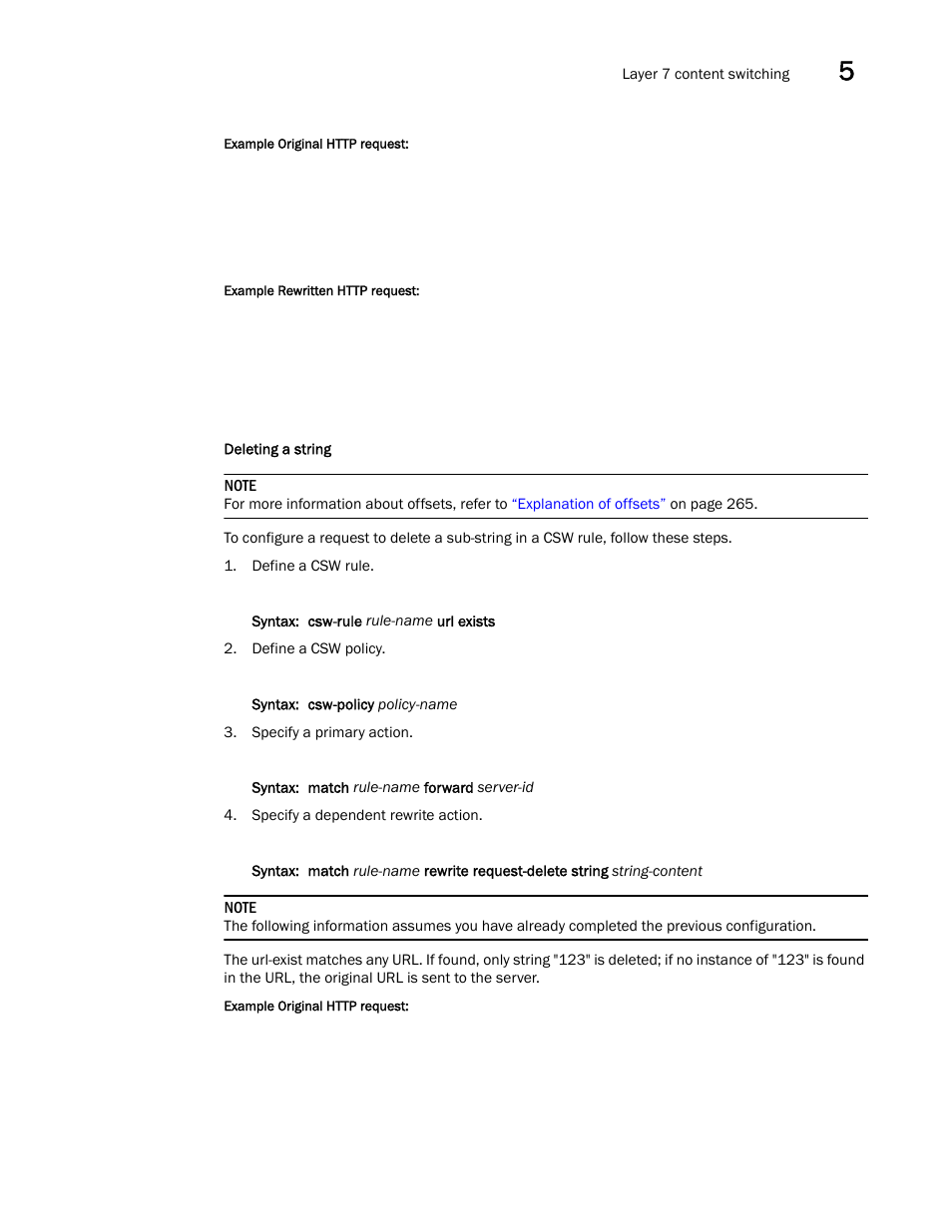 Deleting a string | Brocade Virtual ADX Server Load Balancing Guide (Supporting ADX v03.1.00) User Manual | Page 275 / 408