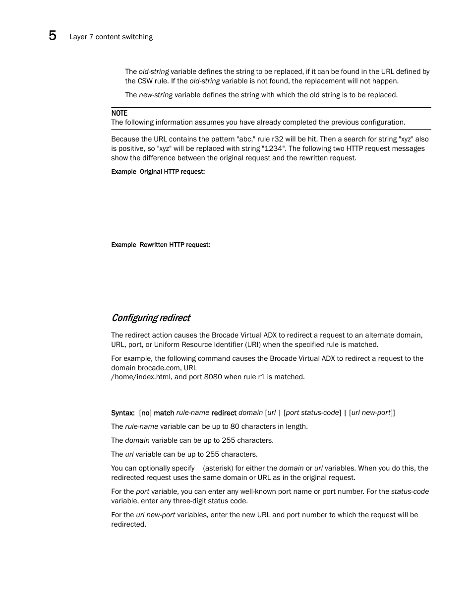 Configuring redirect | Brocade Virtual ADX Server Load Balancing Guide (Supporting ADX v03.1.00) User Manual | Page 280 / 408