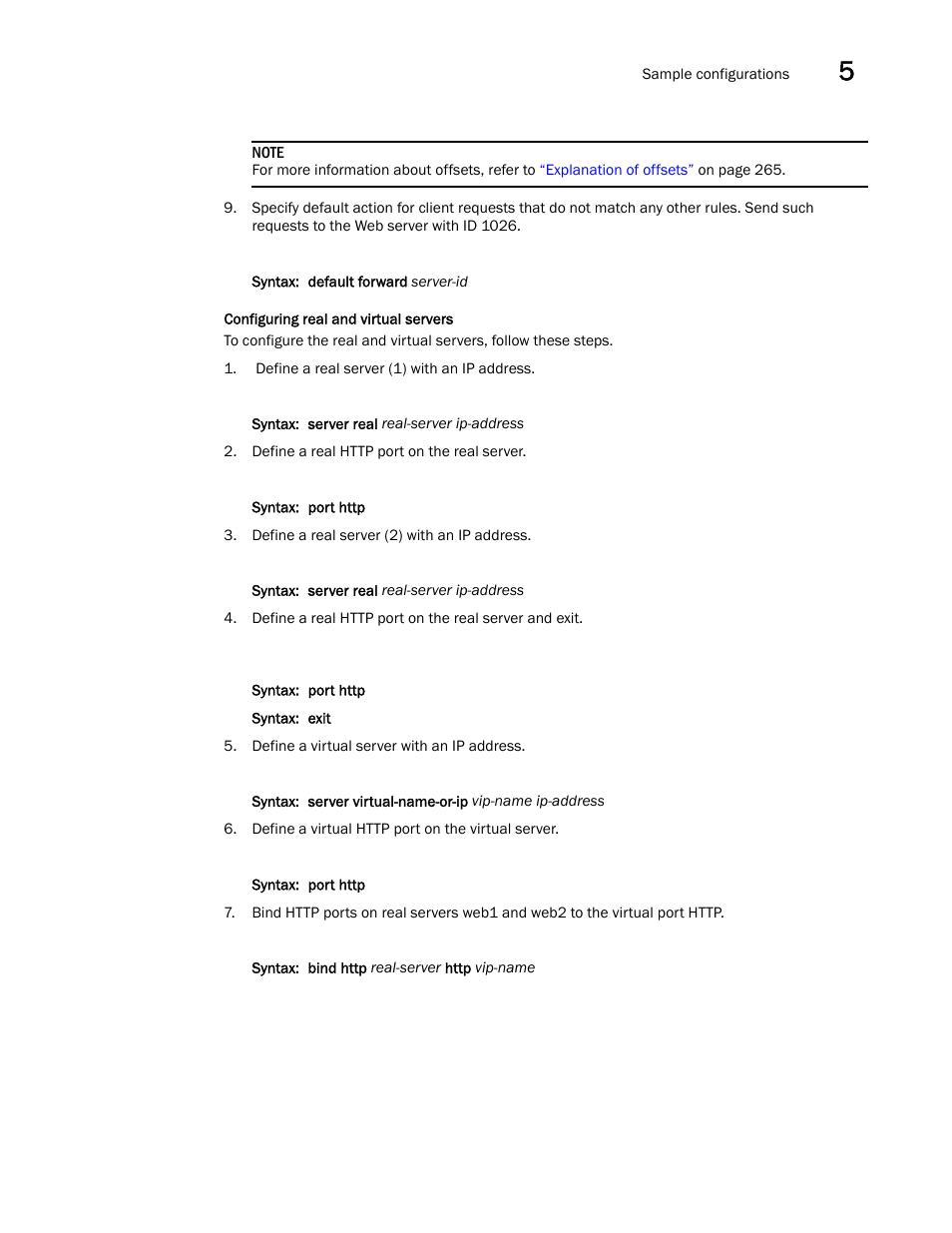 Configuring real and virtual servers | Brocade Virtual ADX Server Load Balancing Guide (Supporting ADX v03.1.00) User Manual | Page 285 / 408