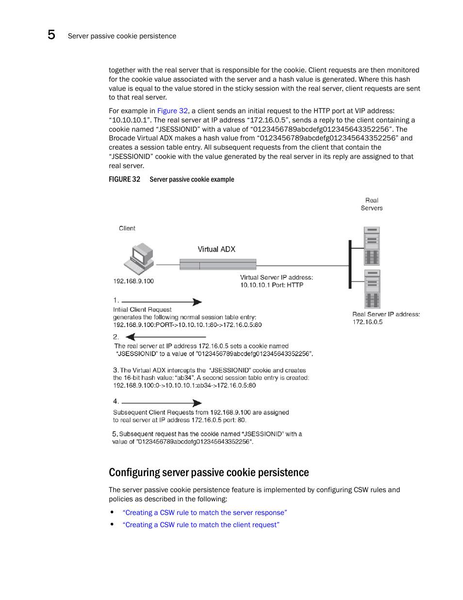 Configuring server passive cookie persistence | Brocade Virtual ADX Server Load Balancing Guide (Supporting ADX v03.1.00) User Manual | Page 292 / 408