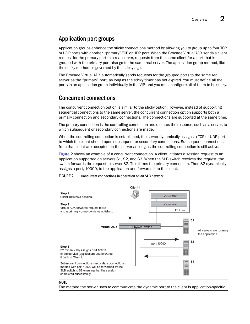 Application port groups, Concurrent connections | Brocade Virtual ADX Server Load Balancing Guide (Supporting ADX v03.1.00) User Manual | Page 31 / 408