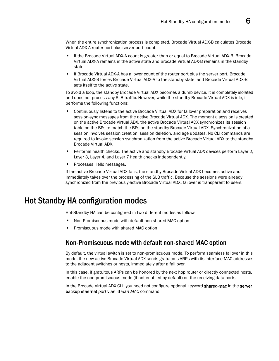 Hot standby ha configuration modes | Brocade Virtual ADX Server Load Balancing Guide (Supporting ADX v03.1.00) User Manual | Page 323 / 408