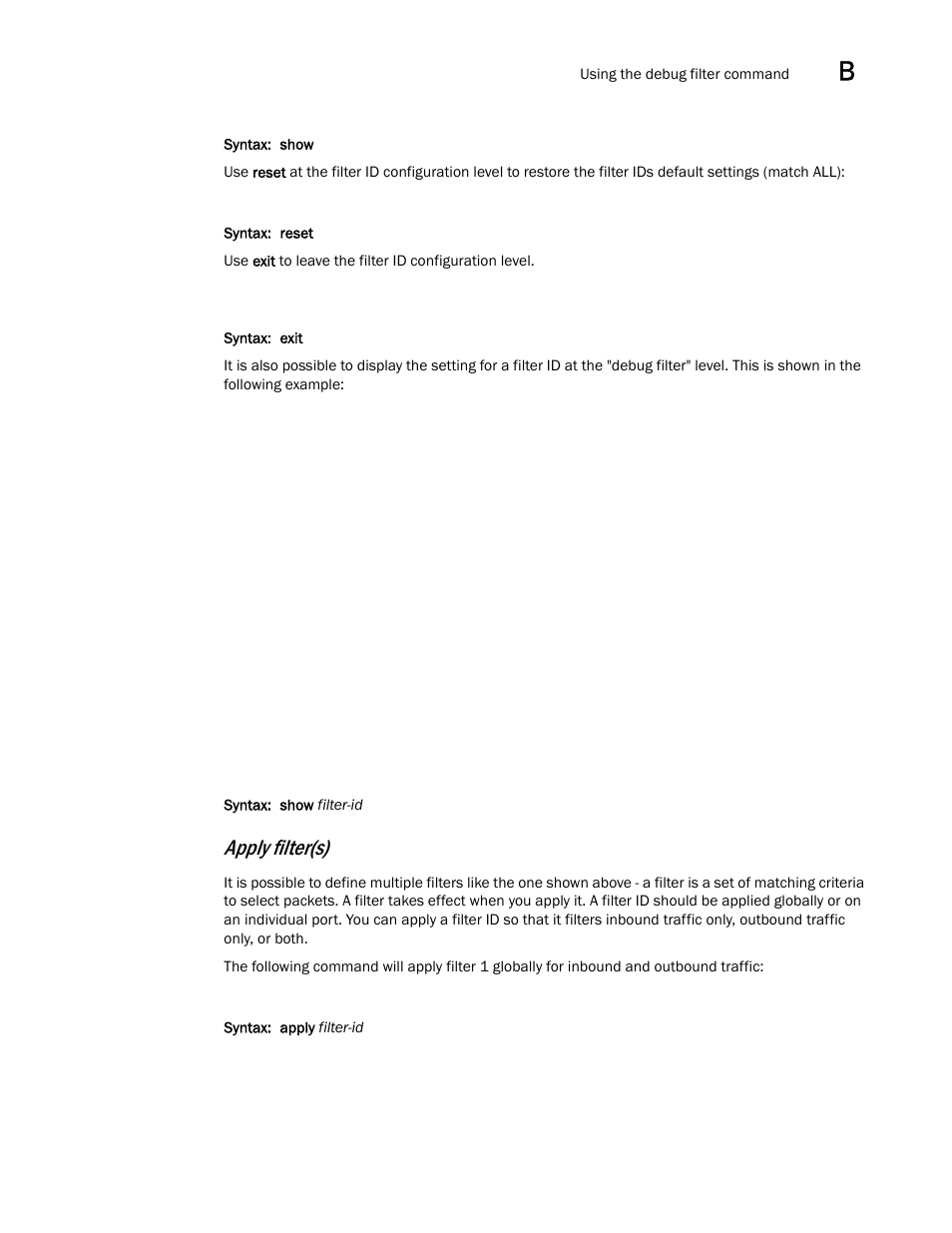 Apply filter(s) | Brocade Virtual ADX Server Load Balancing Guide (Supporting ADX v03.1.00) User Manual | Page 377 / 408