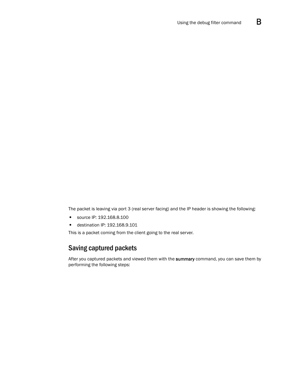 Saving captured packets | Brocade Virtual ADX Server Load Balancing Guide (Supporting ADX v03.1.00) User Manual | Page 383 / 408